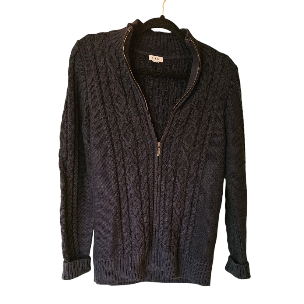 L.L. Bean Zip-up Cable Knit Sweater
